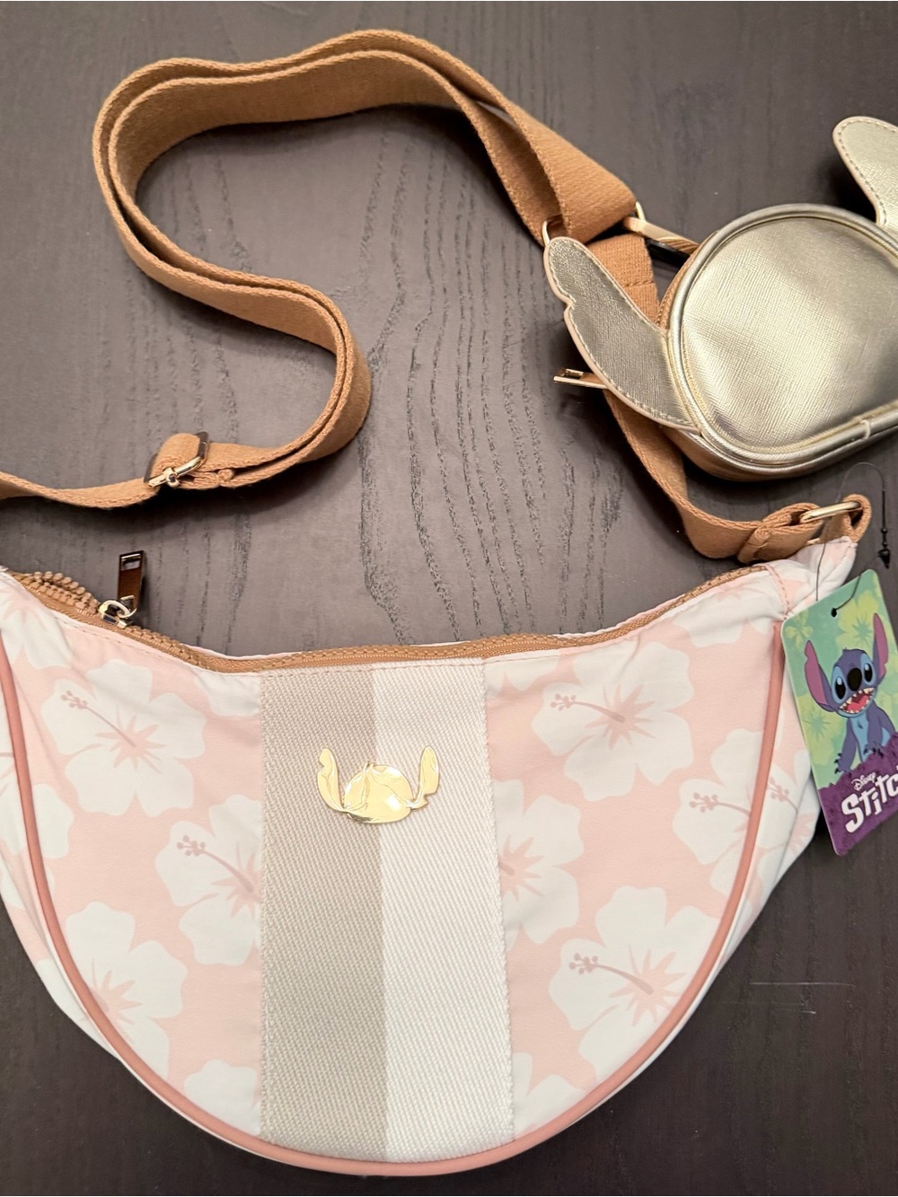 NWT Disney Stitch Bio world adjustable Sling Crossbody Bag with wallet
